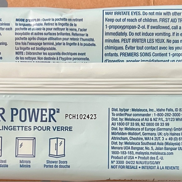 Ecosense Clear Power Glass Natural Biodegradable Cleaning Wipes - Picture 2 of 3